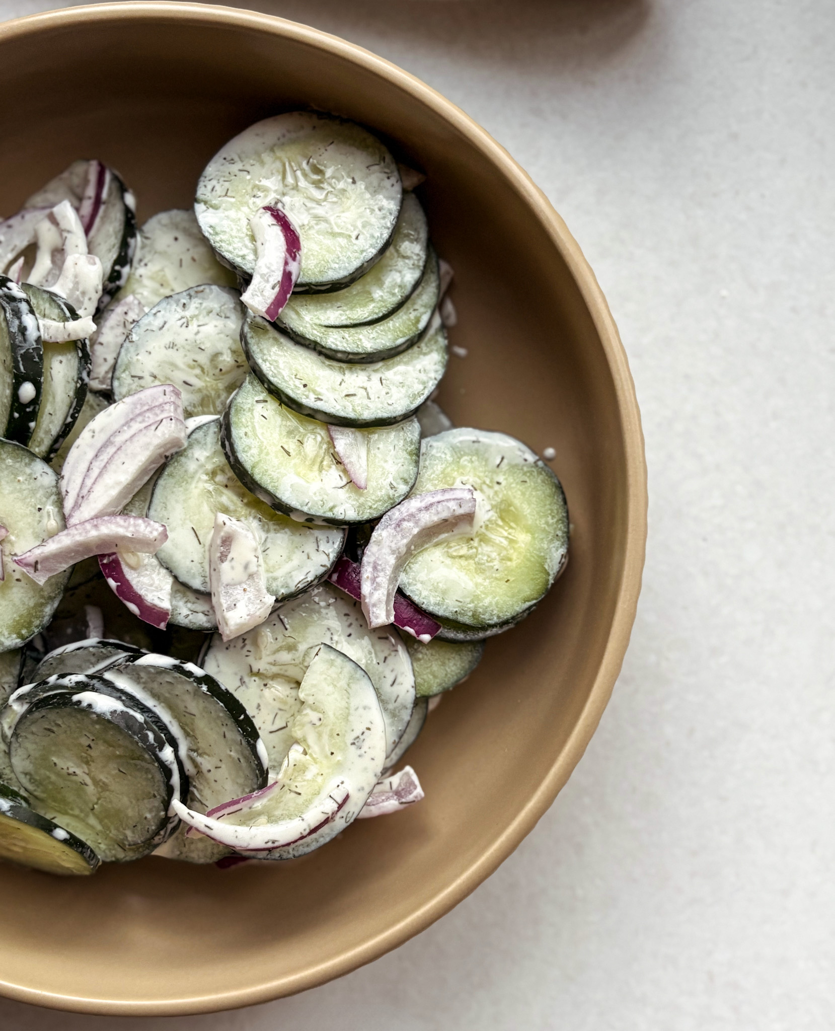 Creamy Cucumber & Red Onion Salad | Front Porch Fresh