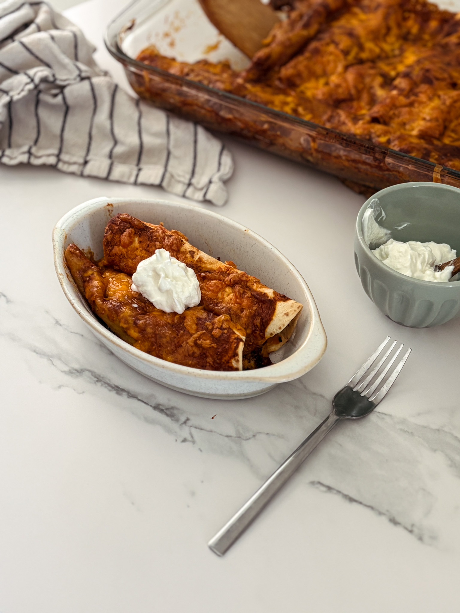 Creamy Beef Enchiladas with Homemade Sauce